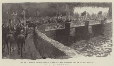 The Royal Visit to Ireland, Arrival of the Duke and Duchess of York at Newtown Stewart by Amedee Forestier